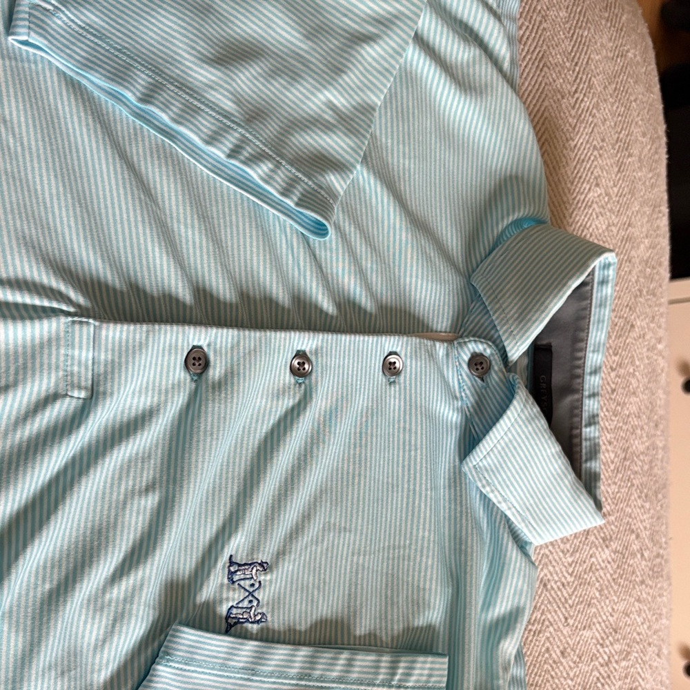 Light Blue Striped Button-Up Shirt